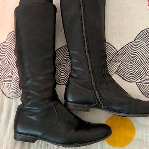 Fiorentini + Baker Black leather high boots 39